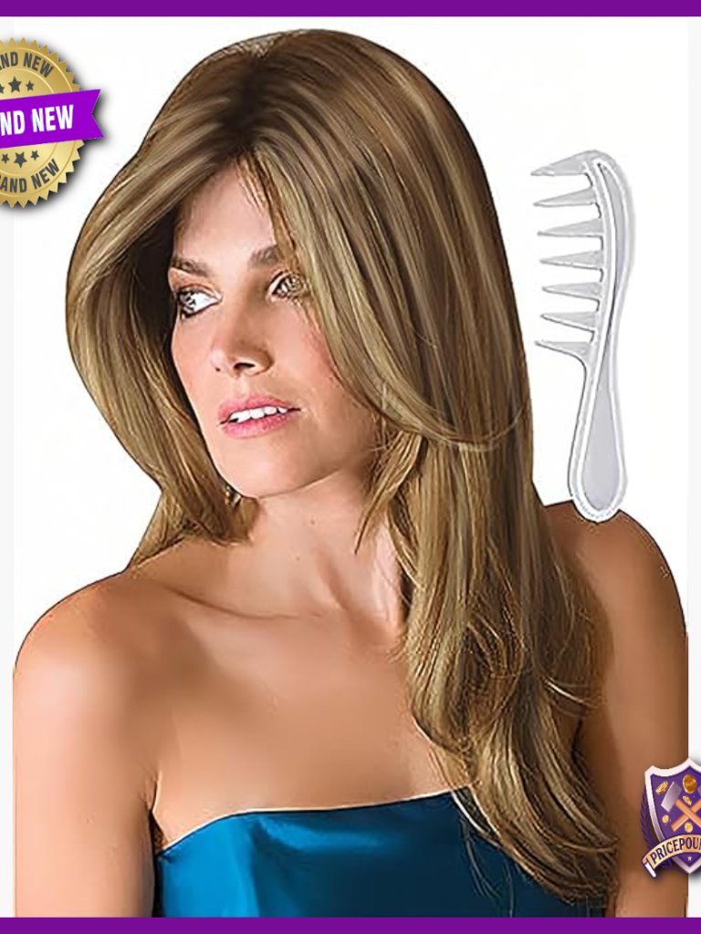 Partial Monofilament Synthetic Wig With Lift Comb, Mid-Back Length